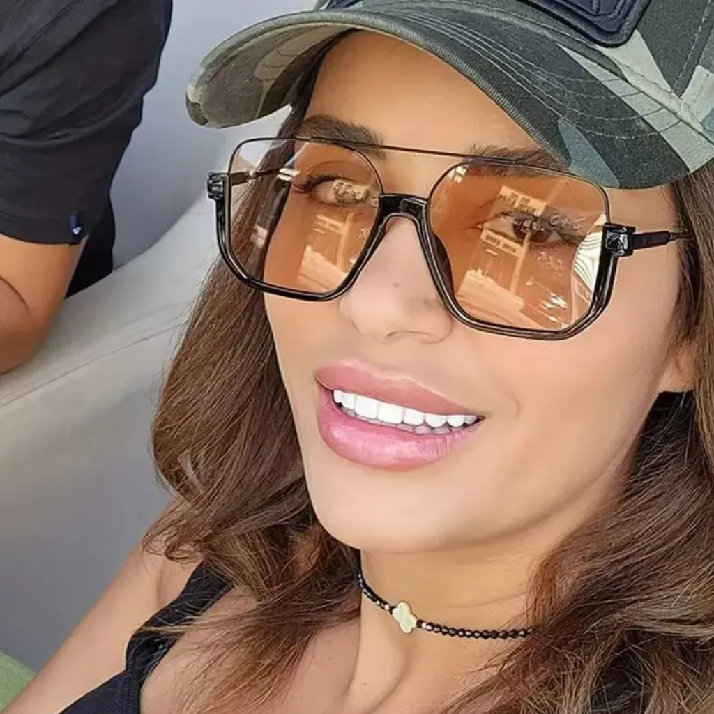 Lunettes de soleil vintage surdimensionnées – Style carré tendance pour hommes et femmes