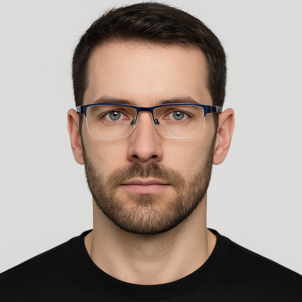 Lunettes plates à demi-monture unisexe – Anti-lumière bleue, look moderne et confort quotidien