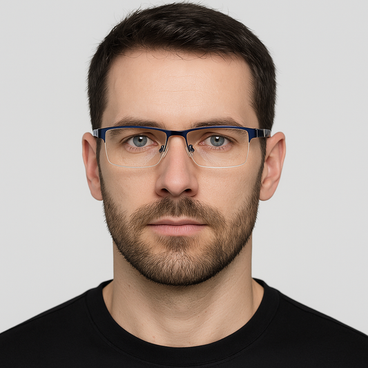 Lunettes plates à demi-monture unisexe – Anti-lumière bleue, look moderne et confort quotidien