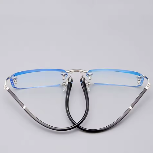 Lunettes de presbytie sans cadre – Verres HD anti-lumière bleue pour hommes, look discret, confort visuel +1.0 à +4.0